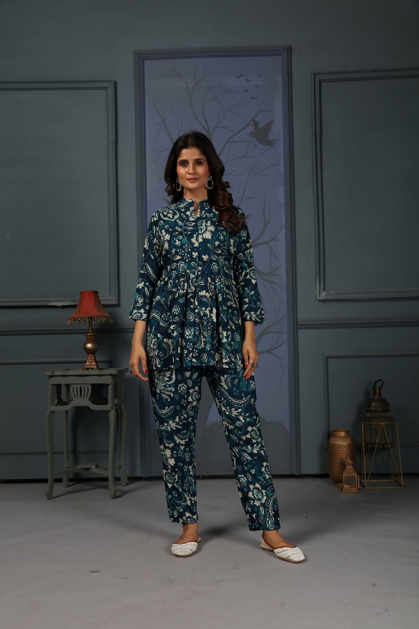 morpich floral digital printed rayon co-ord set