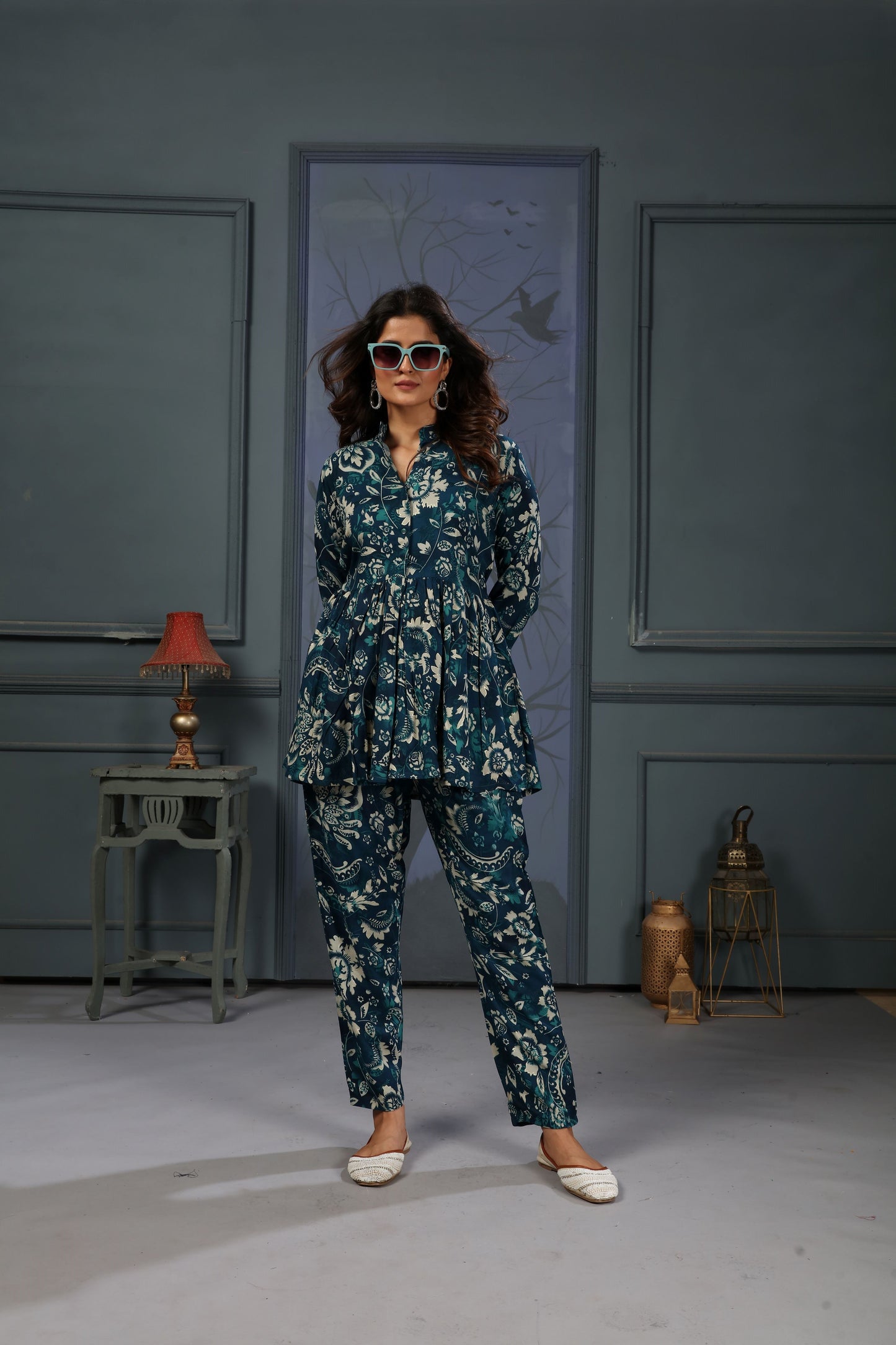 morpich floral digital printed rayon co-ord set