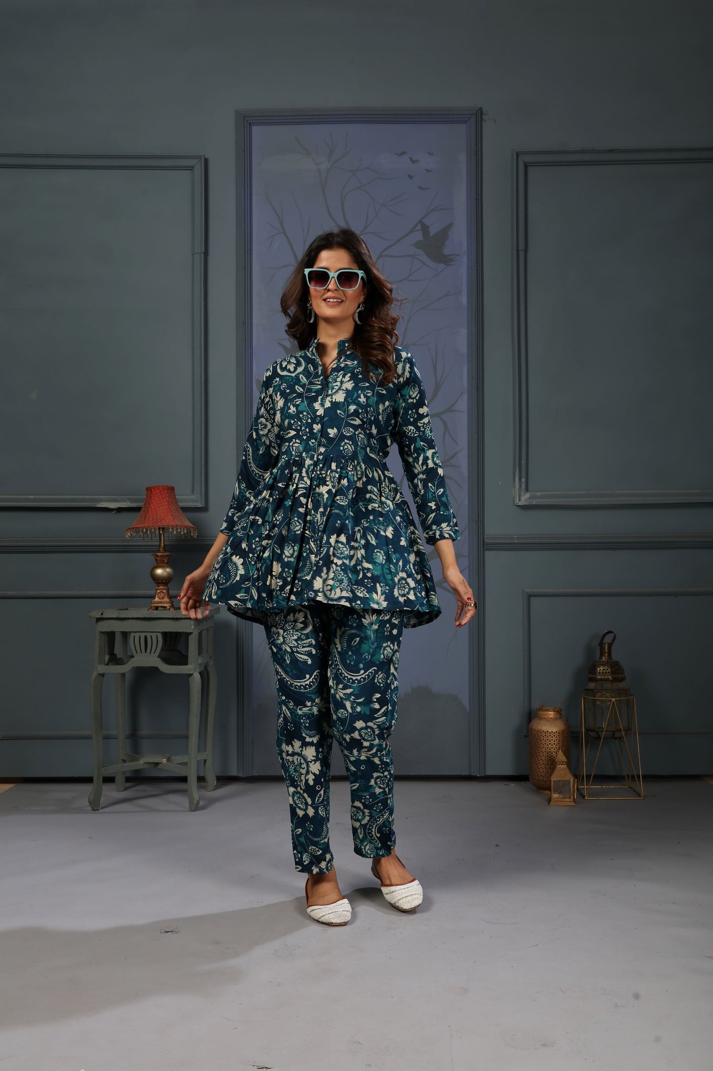 morpich floral digital printed rayon co-ord set