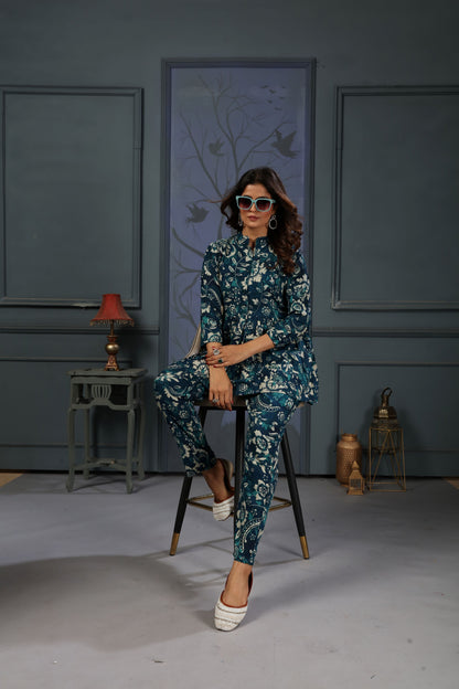 Morpich Floral Digital Printed Rayon Co-Ord Set