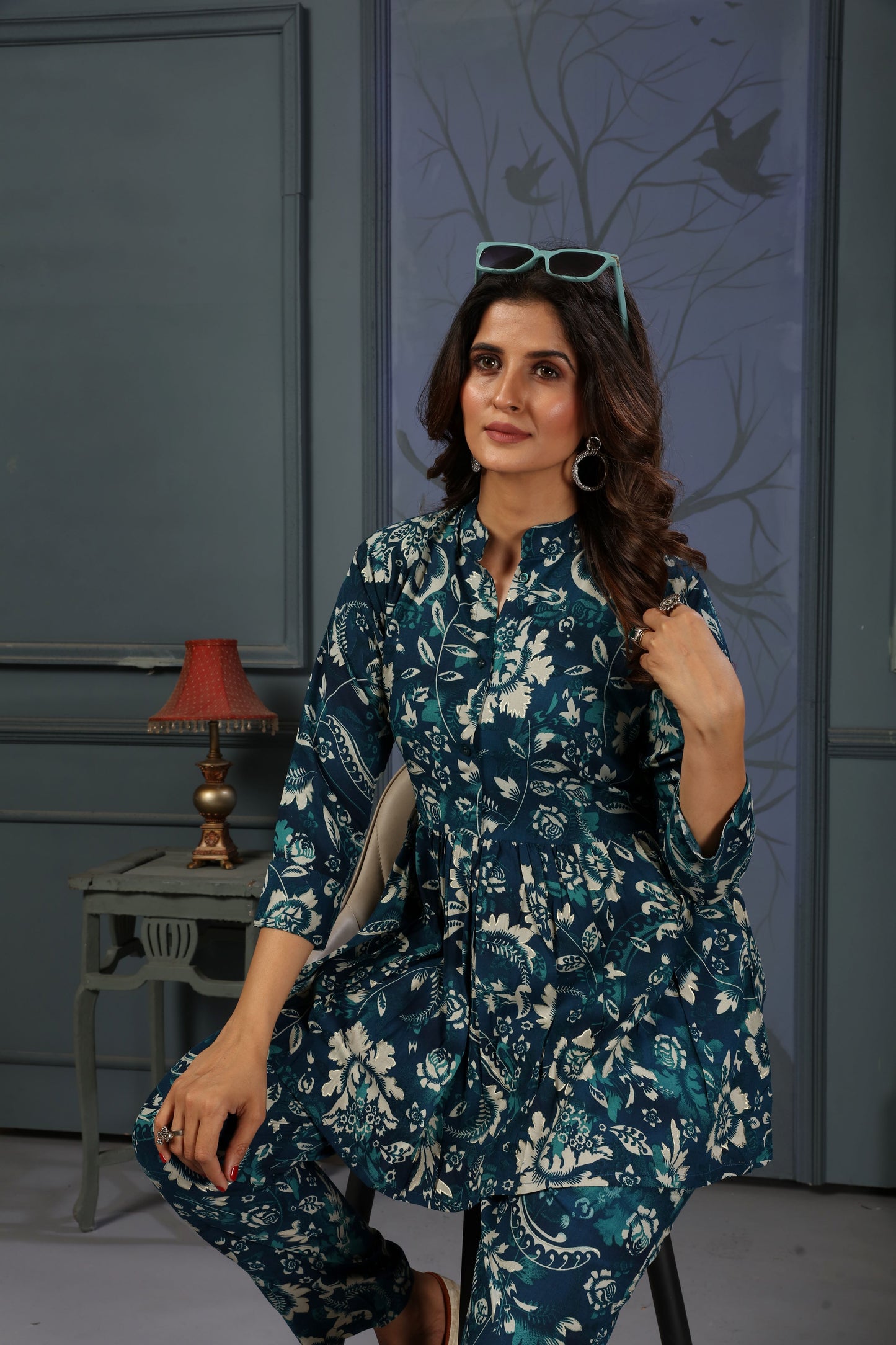 morpich floral digital printed rayon co-ord set