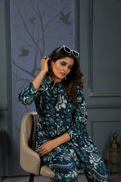 Morpich Floral Digital Printed Rayon Co-Ord Set