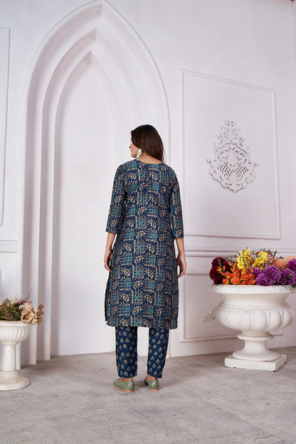 Morpich Foil Printed Viscose Straight Kurti Sets