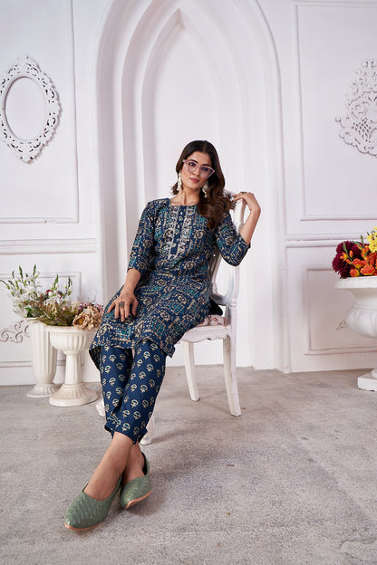 Morpich Foil Printed Viscose Straight Kurti Sets