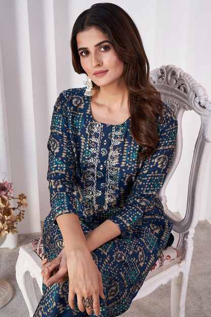 Morpich Foil Printed Viscose Straight Kurti Sets